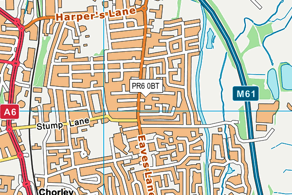 PR6 0BT map - OS VectorMap District (Ordnance Survey)