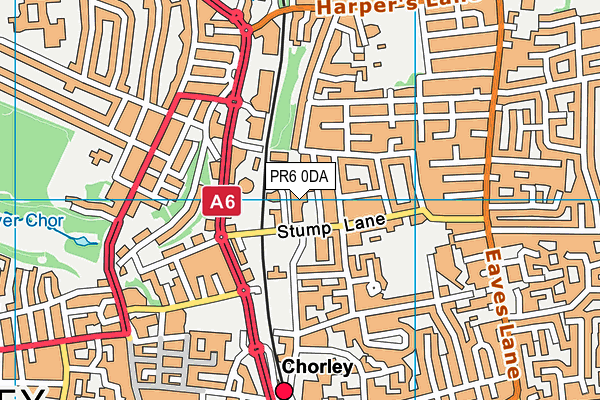 PR6 0DA map - OS VectorMap District (Ordnance Survey)