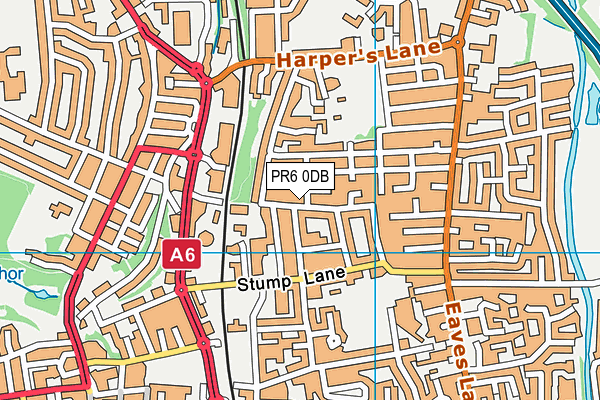 PR6 0DB map - OS VectorMap District (Ordnance Survey)