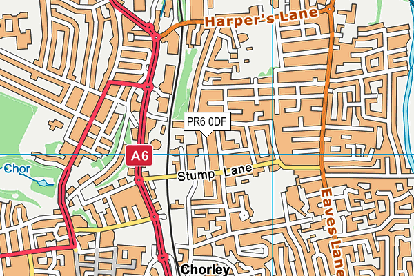 PR6 0DF map - OS VectorMap District (Ordnance Survey)