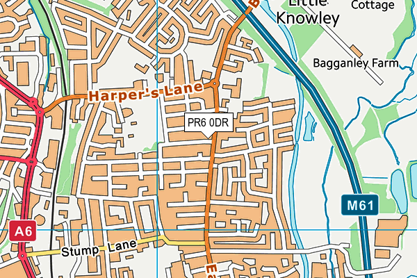 PR6 0DR map - OS VectorMap District (Ordnance Survey)