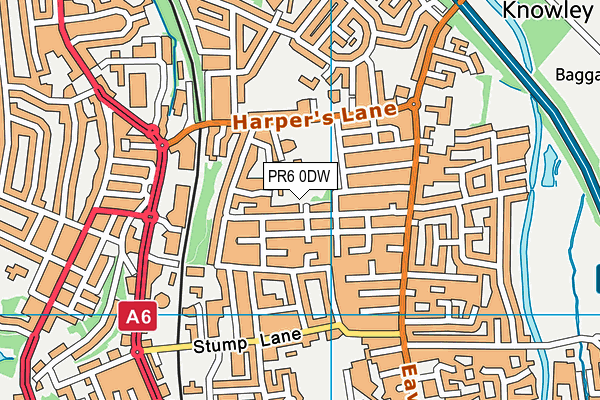 PR6 0DW map - OS VectorMap District (Ordnance Survey)