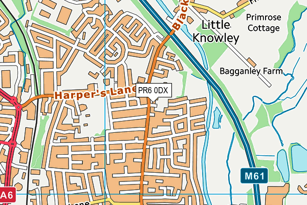 St Peter's CofE Primary School Chorley map (PR6 0DX) - OS VectorMap District (Ordnance Survey)