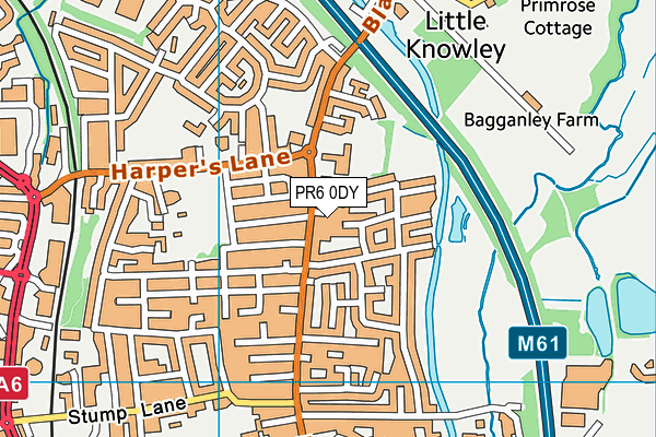 PR6 0DY map - OS VectorMap District (Ordnance Survey)