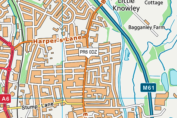 PR6 0DZ map - OS VectorMap District (Ordnance Survey)
