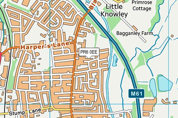 PR6 0EE map - OS VectorMap District (Ordnance Survey)
