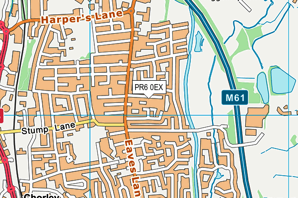 PR6 0EX map - OS VectorMap District (Ordnance Survey)