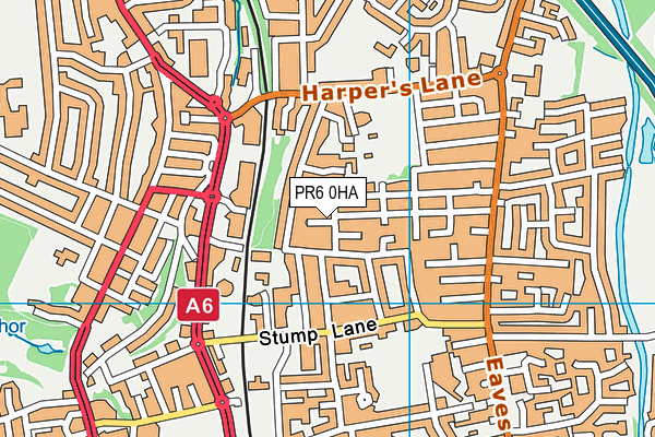 PR6 0HA map - OS VectorMap District (Ordnance Survey)