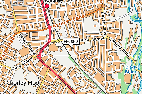 PR6 0HD map - OS VectorMap District (Ordnance Survey)