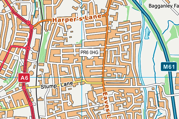 PR6 0HG map - OS VectorMap District (Ordnance Survey)