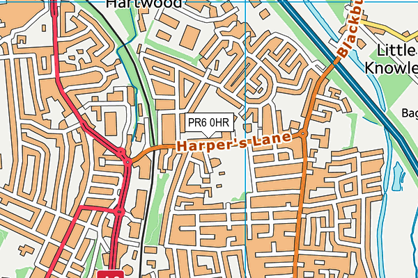 PR6 0HR map - OS VectorMap District (Ordnance Survey)