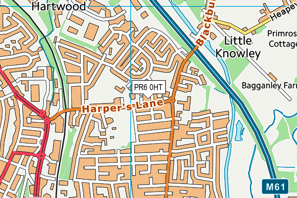 PR6 0HT map - OS VectorMap District (Ordnance Survey)