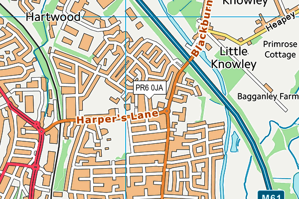 PR6 0JA map - OS VectorMap District (Ordnance Survey)
