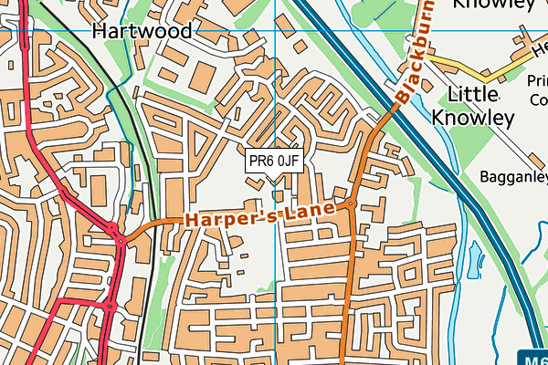 PR6 0JF map - OS VectorMap District (Ordnance Survey)