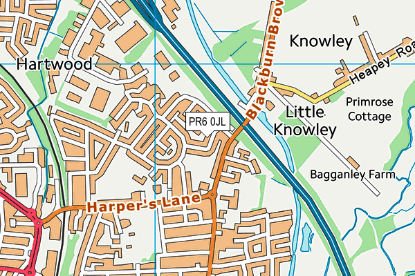 PR6 0JL map - OS VectorMap District (Ordnance Survey)