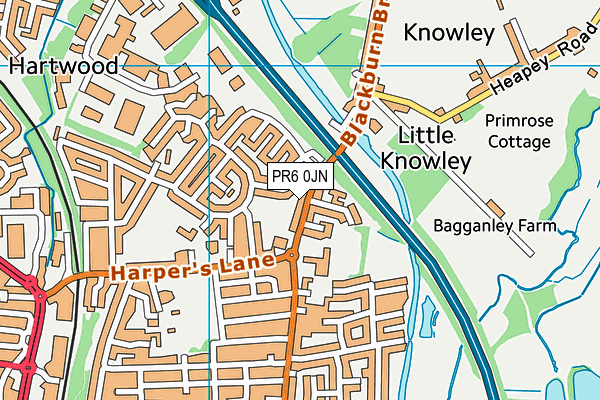 PR6 0JN map - OS VectorMap District (Ordnance Survey)