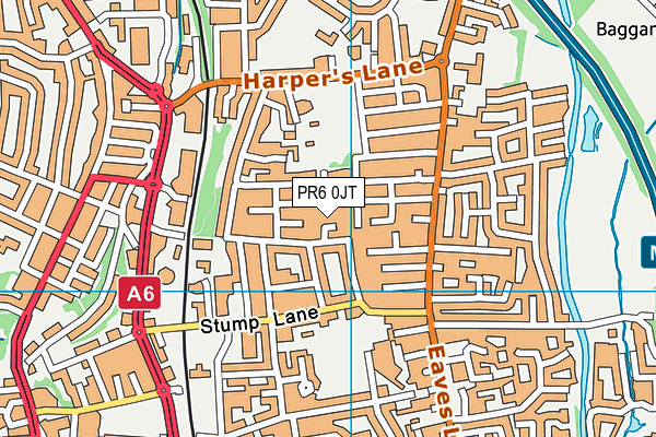 PR6 0JT map - OS VectorMap District (Ordnance Survey)