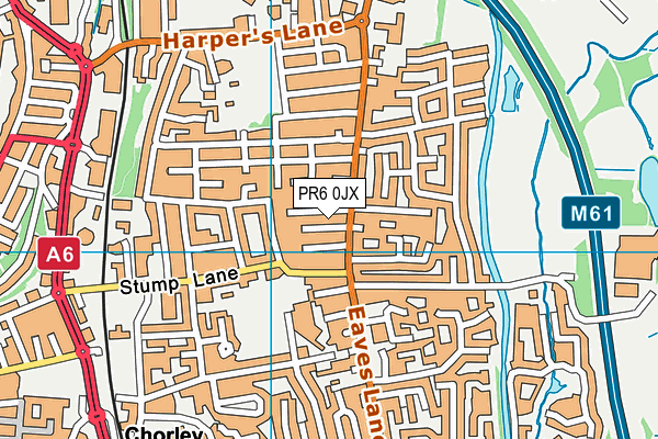 PR6 0JX map - OS VectorMap District (Ordnance Survey)