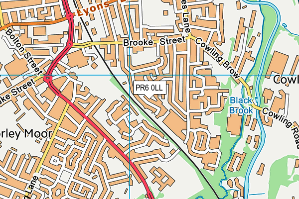 PR6 0LL map - OS VectorMap District (Ordnance Survey)