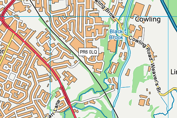 PR6 0LQ map - OS VectorMap District (Ordnance Survey)