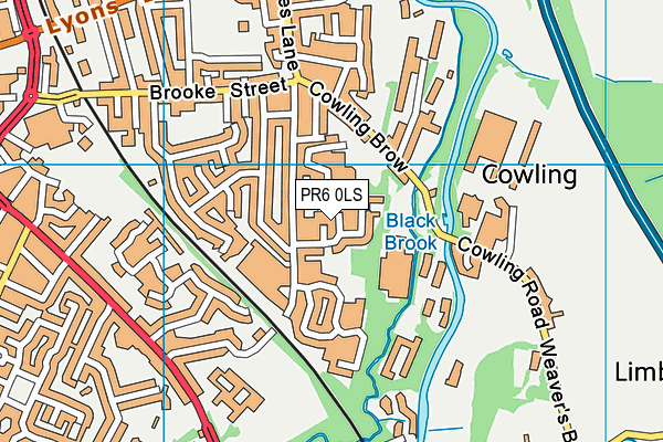 PR6 0LS map - OS VectorMap District (Ordnance Survey)