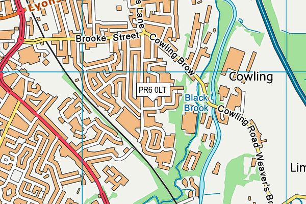 PR6 0LT map - OS VectorMap District (Ordnance Survey)