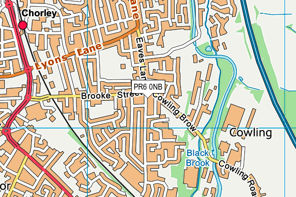PR6 0NB map - OS VectorMap District (Ordnance Survey)