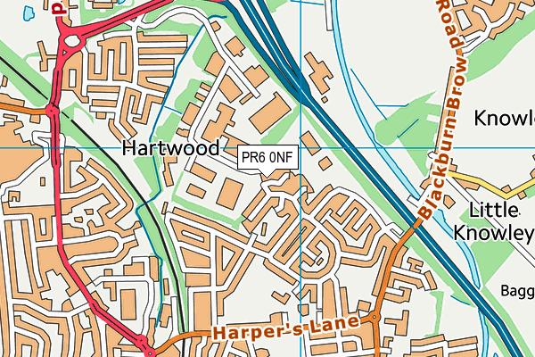 PR6 0NF map - OS VectorMap District (Ordnance Survey)