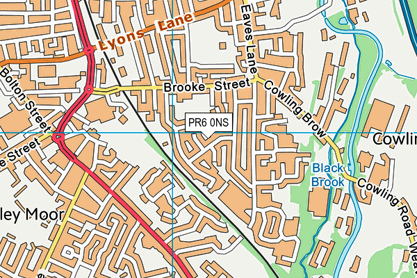 PR6 0NS map - OS VectorMap District (Ordnance Survey)