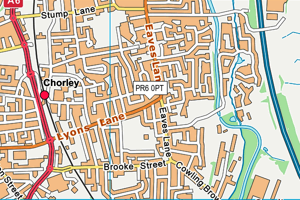 PR6 0PT map - OS VectorMap District (Ordnance Survey)