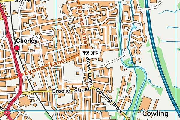PR6 0PX map - OS VectorMap District (Ordnance Survey)