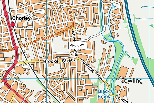 PR6 0PY map - OS VectorMap District (Ordnance Survey)