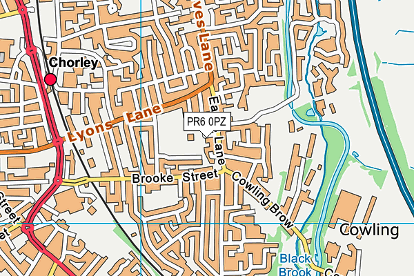 PR6 0PZ map - OS VectorMap District (Ordnance Survey)