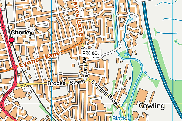 PR6 0QJ map - OS VectorMap District (Ordnance Survey)