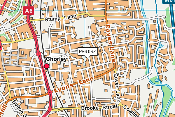 PR6 0RZ map - OS VectorMap District (Ordnance Survey)