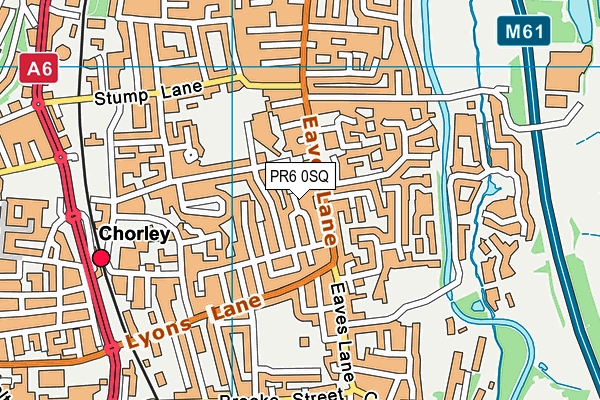 PR6 0SQ map - OS VectorMap District (Ordnance Survey)