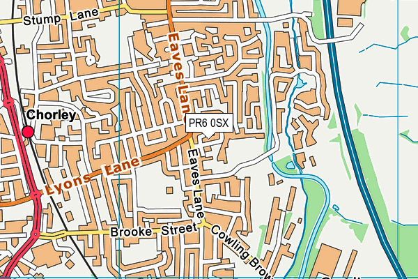 PR6 0SX map - OS VectorMap District (Ordnance Survey)