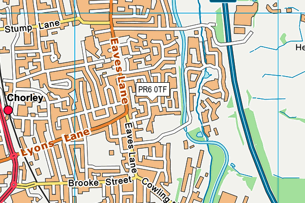 PR6 0TF map - OS VectorMap District (Ordnance Survey)