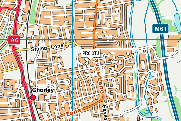 PR6 0TJ map - OS VectorMap District (Ordnance Survey)