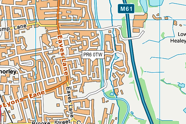 PR6 0TW map - OS VectorMap District (Ordnance Survey)