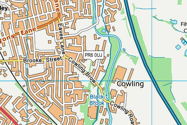 PR6 0UJ map - OS VectorMap District (Ordnance Survey)