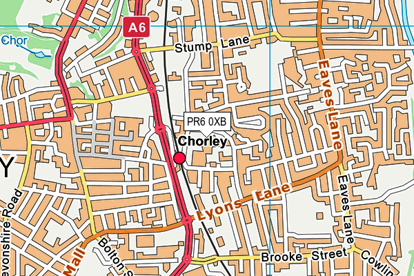 PR6 0XB map - OS VectorMap District (Ordnance Survey)