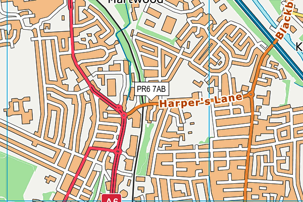 PR6 7AB map - OS VectorMap District (Ordnance Survey)