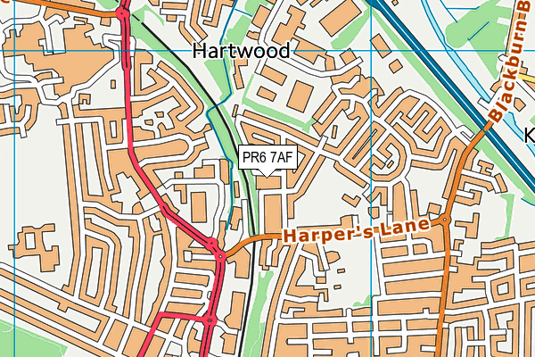 PR6 7AF map - OS VectorMap District (Ordnance Survey)