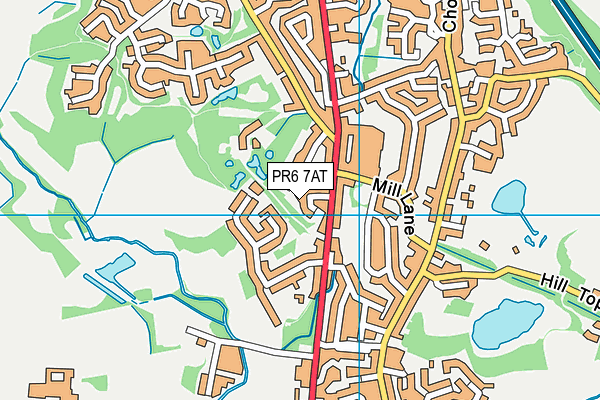 PR6 7AT map - OS VectorMap District (Ordnance Survey)