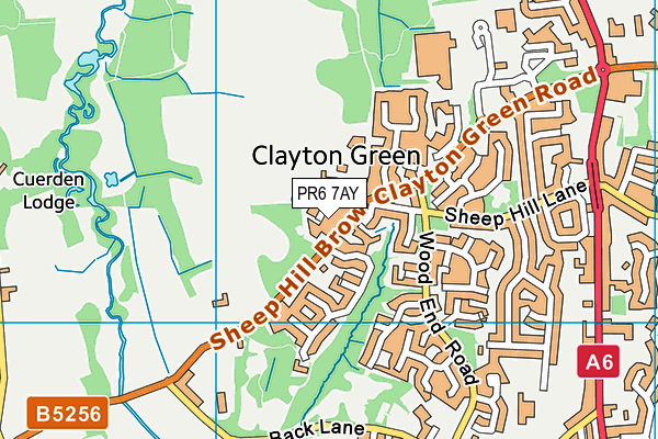 PR6 7AY map - OS VectorMap District (Ordnance Survey)