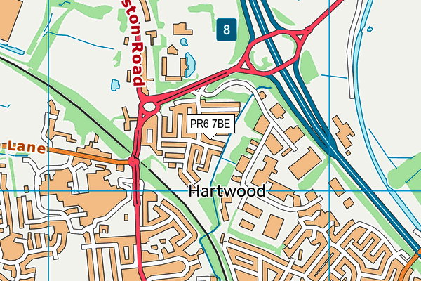 PR6 7BE map - OS VectorMap District (Ordnance Survey)