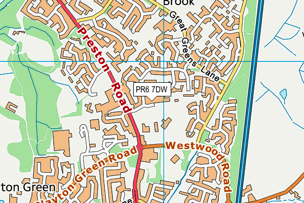 PR6 7DW map - OS VectorMap District (Ordnance Survey)