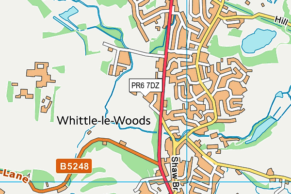Whittle Wanderers Fc map (PR6 7DZ) - OS VectorMap District (Ordnance Survey)