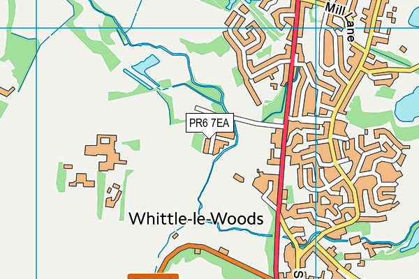 Whittle & Clayton Le Woods Cricket Club map (PR6 7EA) - OS VectorMap District (Ordnance Survey)
